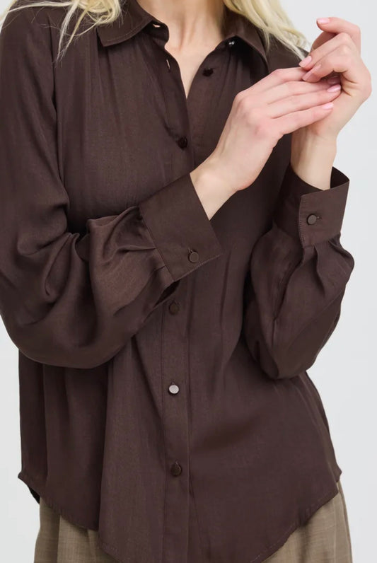 B YOUNG IVAL SHIRT - JAVA BROWN