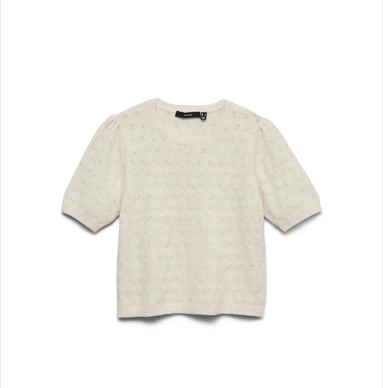 VERO MODA DOFFY STITCH 2/4 O-NECK PULLOVER BIRCH MELANGE