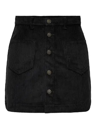 ONLY CORD SKIRT BLACK
