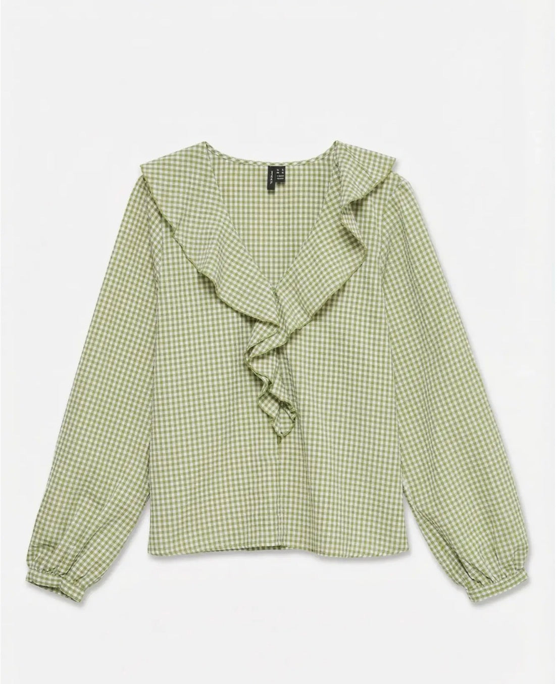 VERO MODA DAGNY LS FRILL TOP SNOW WHITE/PESTO