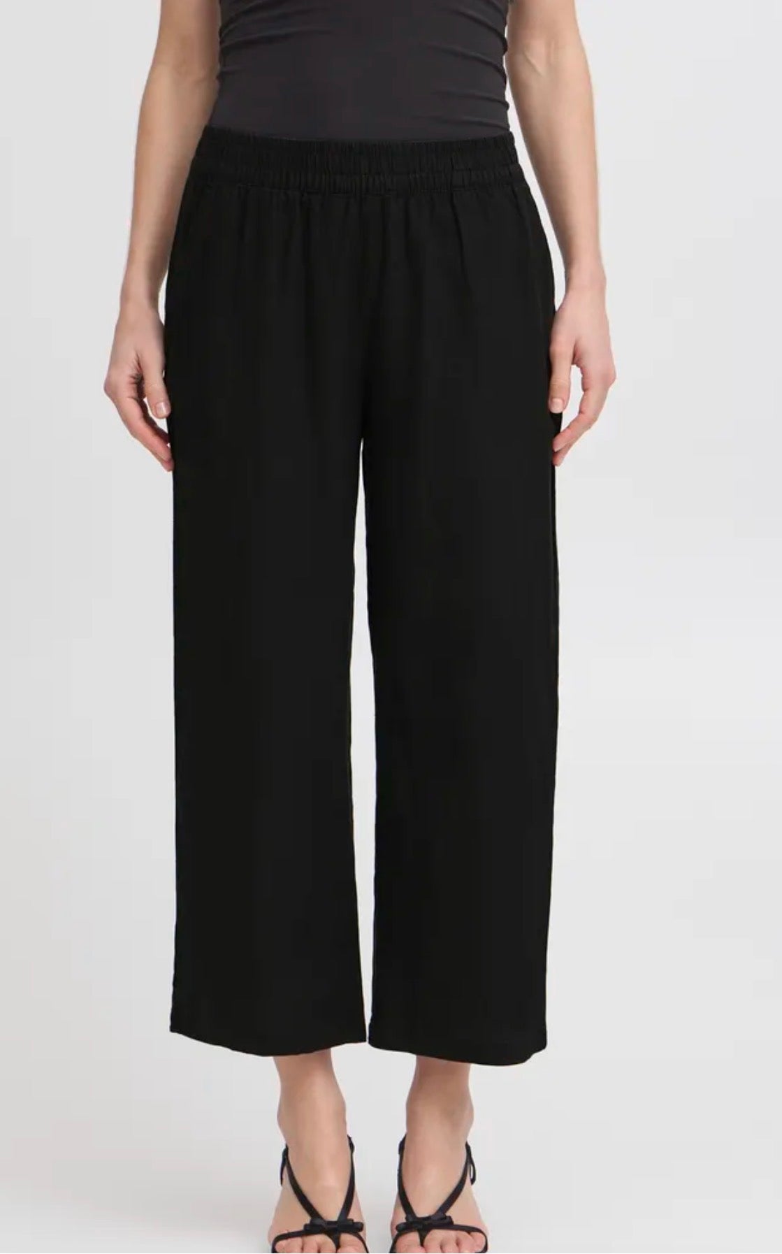 B YOUNG FALAKKA CROP TROUSERS 20813083 BLACK
