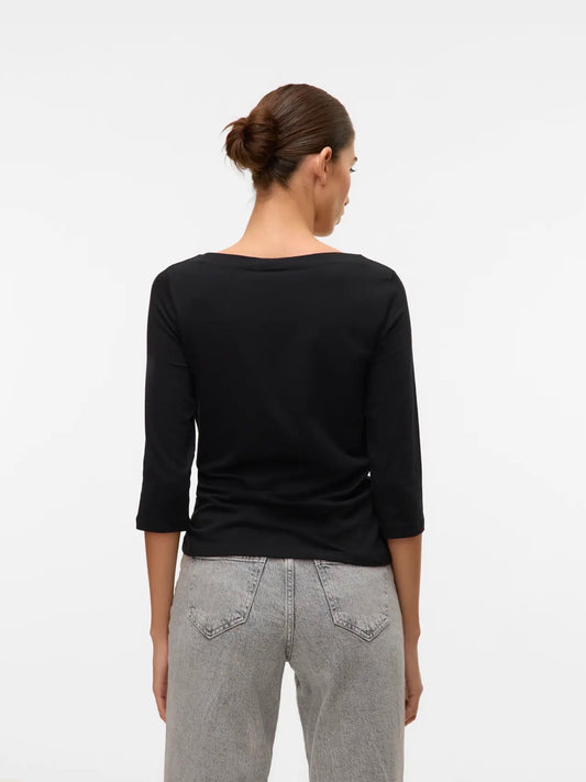 VERO MODA PANDA MODAL 3/4 TOP - BLACK