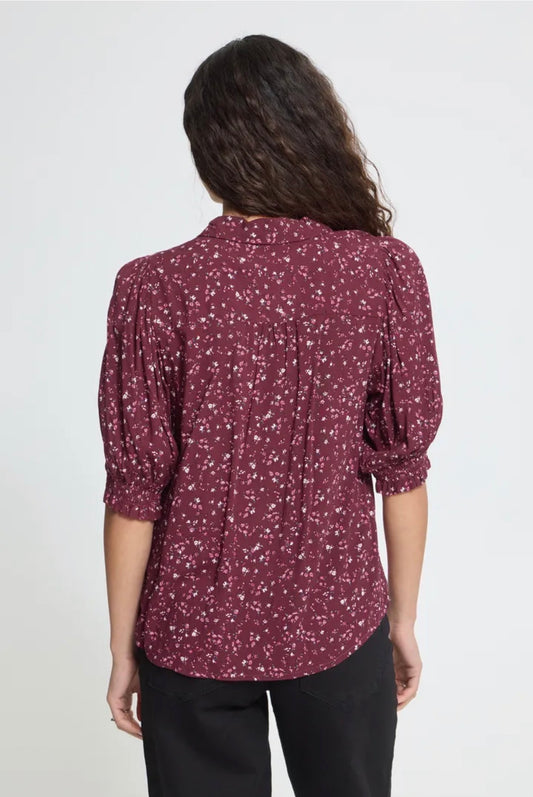 ICHI VERA BLOUSE - RHODODENDRON FLOWER PRINT