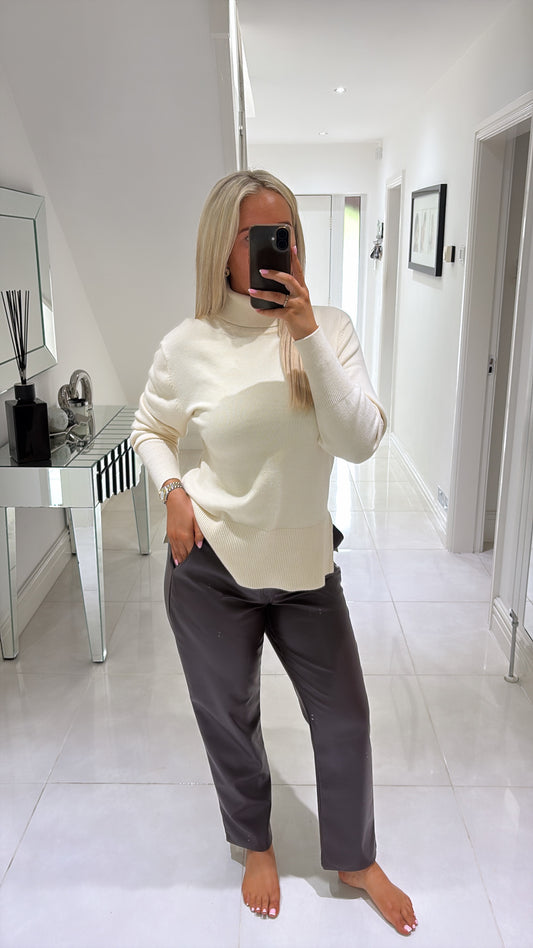 PULZ STEFFI TURTLENECK PULLOVER - BIRCH MELANGE