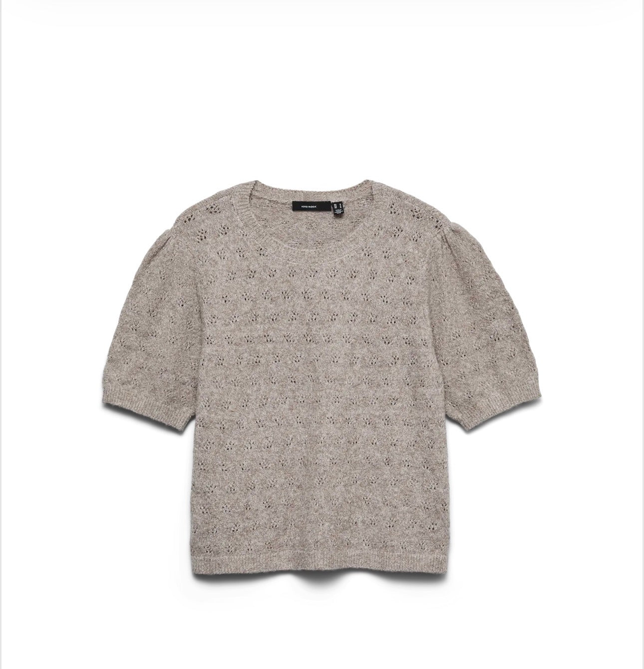 VERO MODA DOFFY STITCH 2/4 PULLOVER - MOON ROCK MELANGE