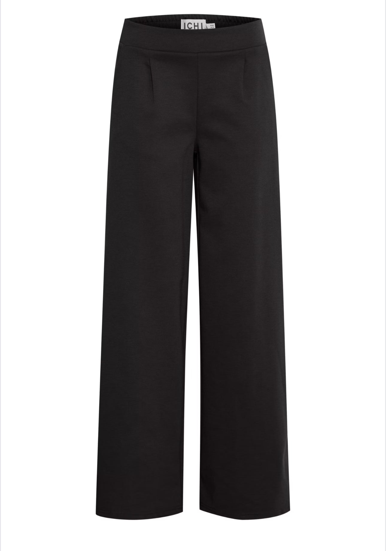 ICHI KATE LONG WIDE LEG TROUSERS BLACK 20118337