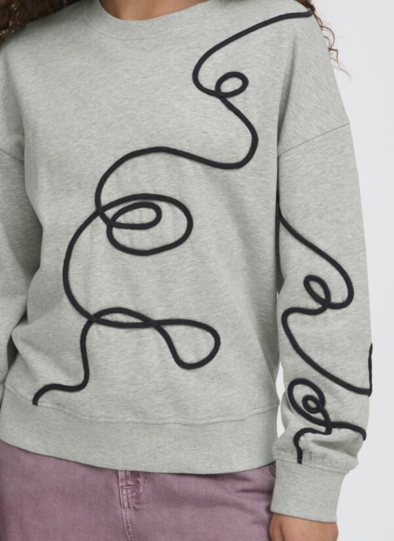 ICHI KASURA SWEATSHIRT GREY MELANGE 20124585