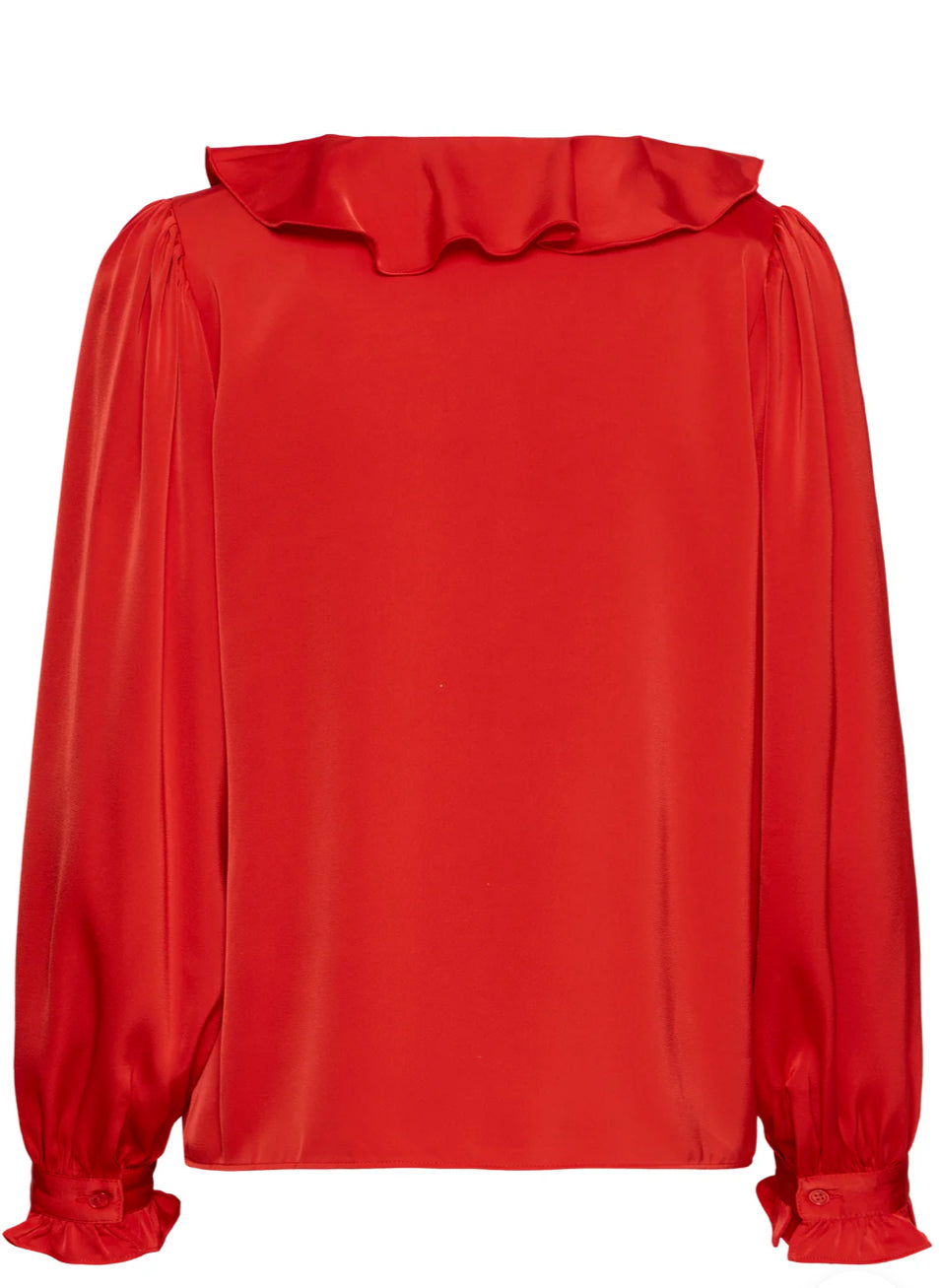 BYOUNG FLAIR FRILL BLOUSE BARBADOS CHERRY 20815848