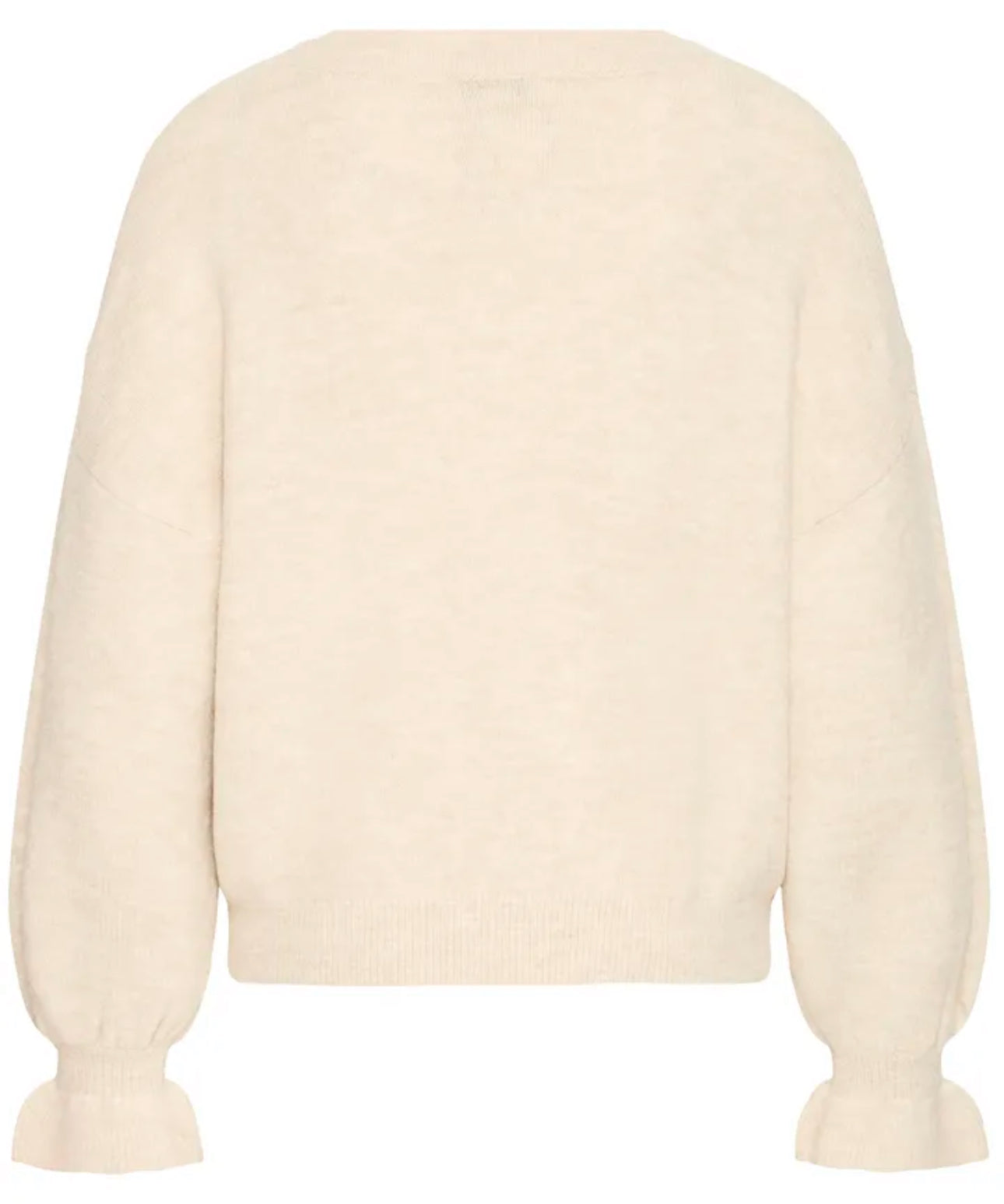 B YOUNG NIMMA FRILL JUMPER OATMEAL MELANGE 20818393