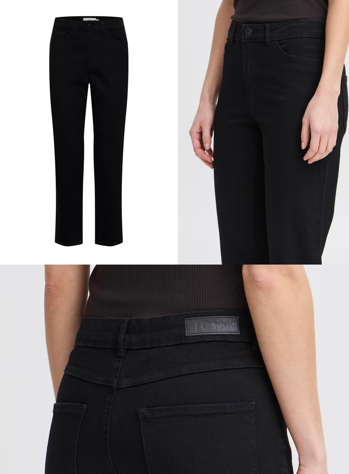 ICHI TWIGGY RAVEN CROPPED JEANS BLACK 20110967
