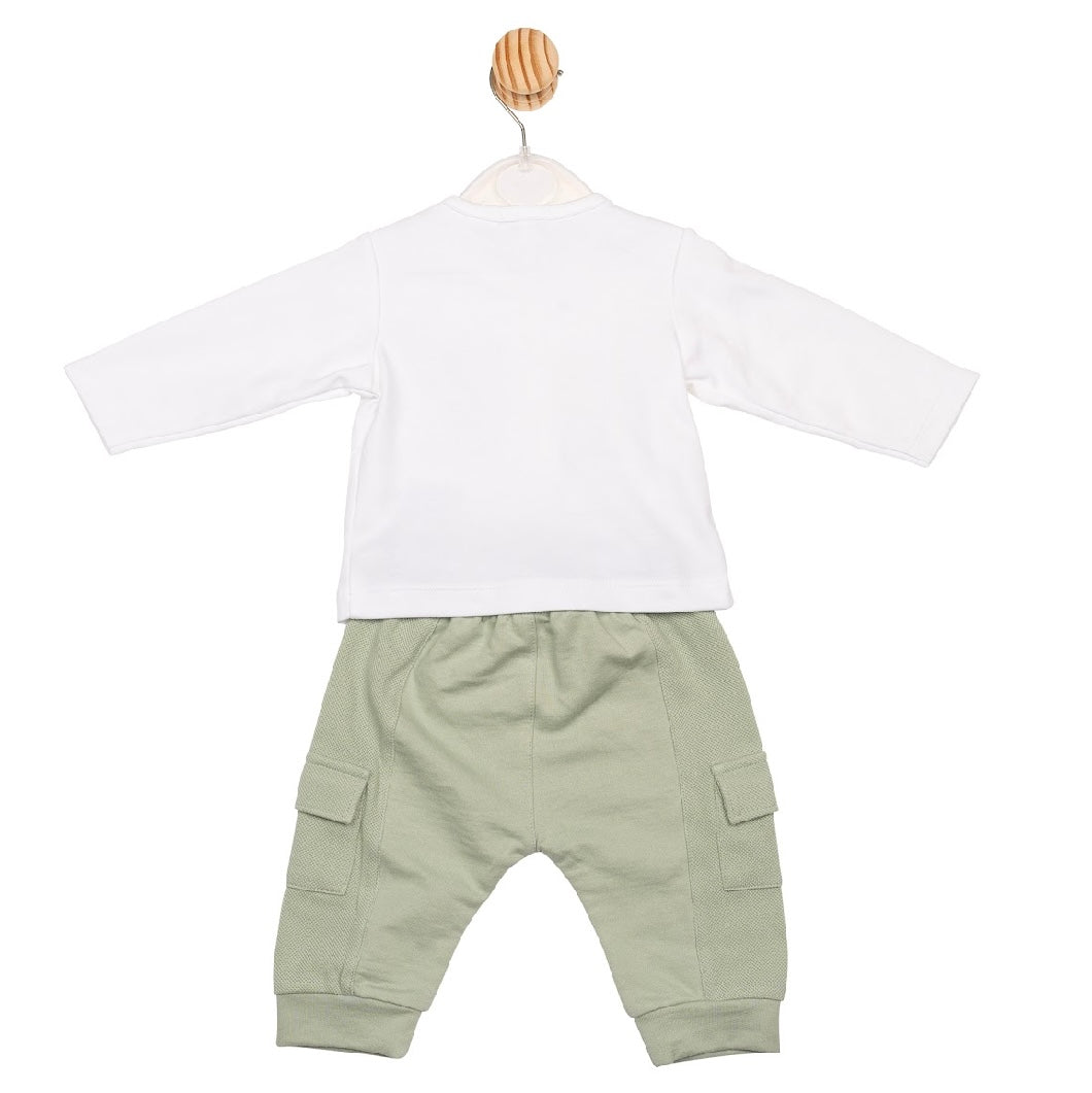 MINTINI BOYS TOP & JOGPANT WHITE/SAGE MB6608/MB6608A