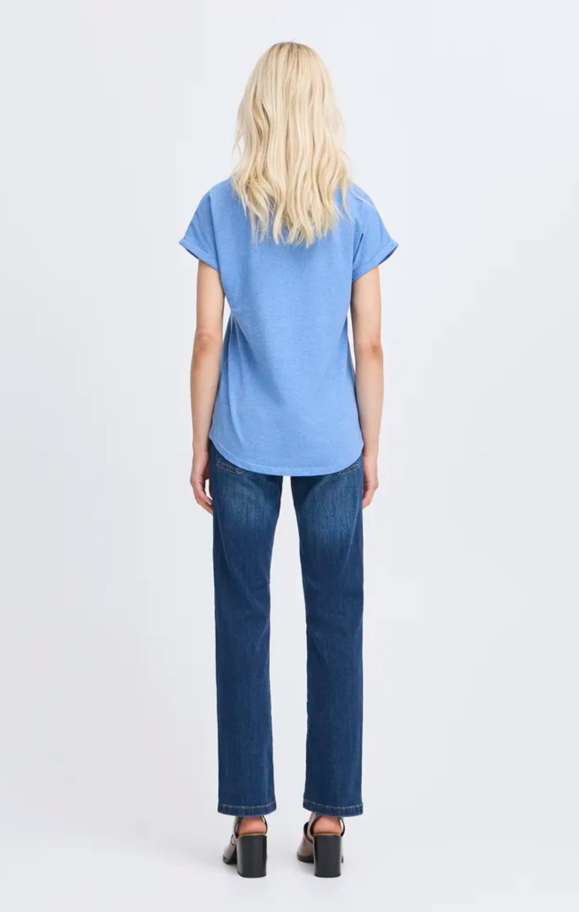 B YOUNG PAMILA SS TSHIRT 20804205 DELLA ROBBIA BLUE MELANGE