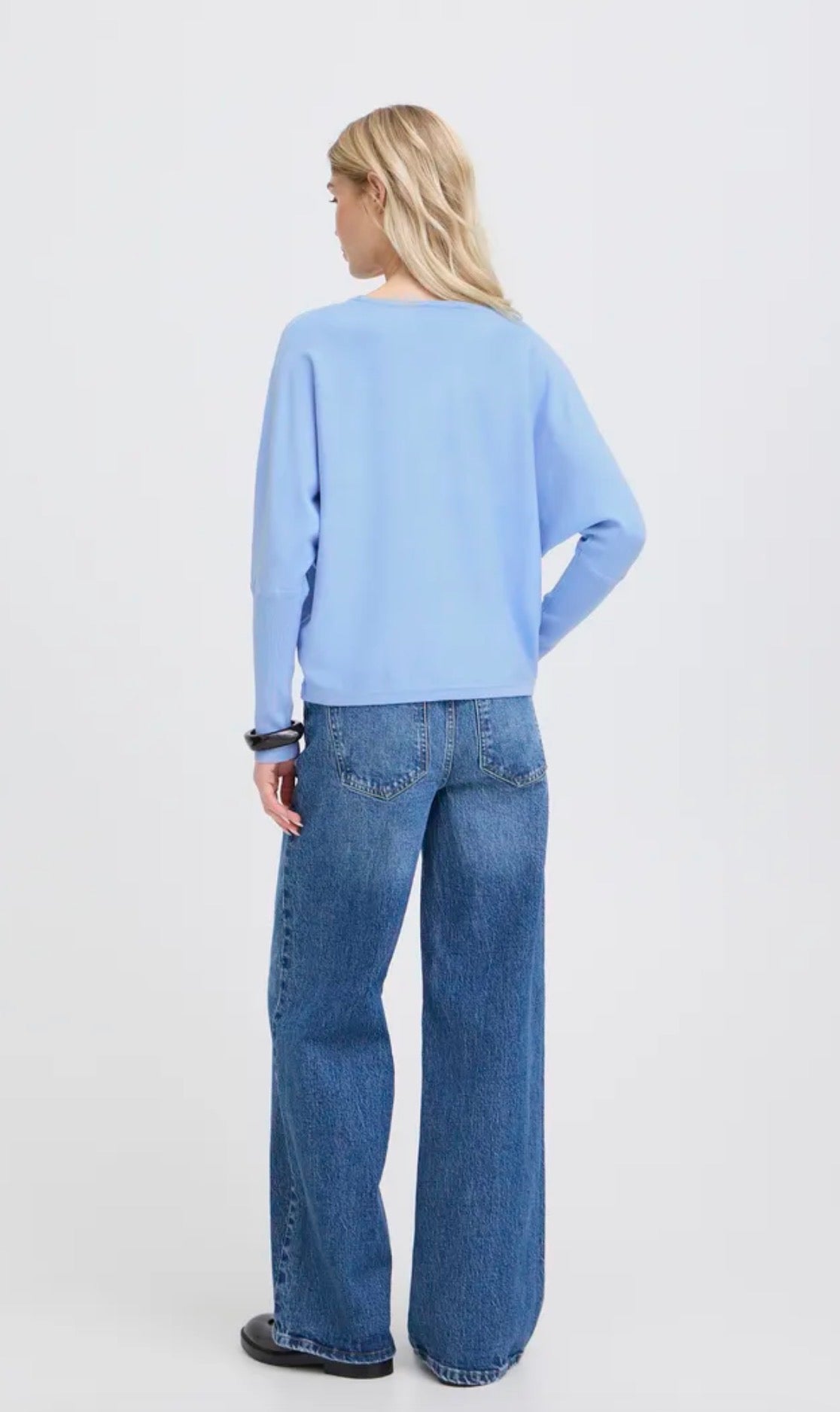 B YOUNG MMORLA BATWING JUMPER 20814389 DELLA ROBBIA BLUE
