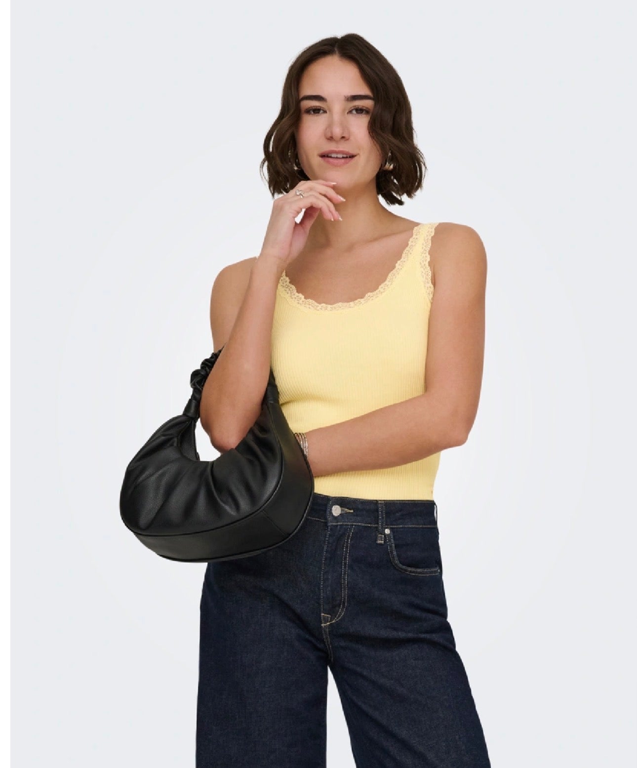 ONLY SARA SHARAI VEST TOP 15345994 YELLOW DOUBLE CREAM