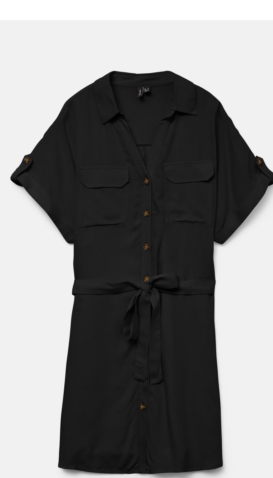 VERO MODA BUMPY SS SHORT SHIRT DRESS 10325828 BLACK