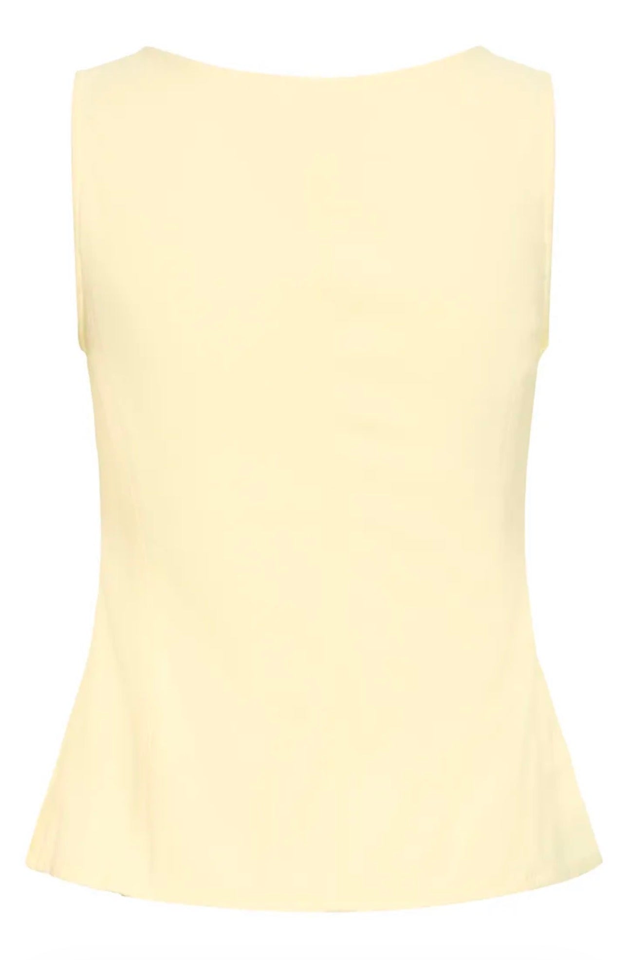 ICHI KATE DENIM SLEEVELESS TOP 20125796 ALMOND OIL