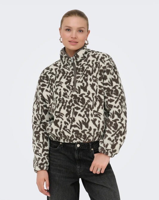 ONLY NEW DALLAS LS HIGHNECK ZIP TOP - BRACKEN DALLAS