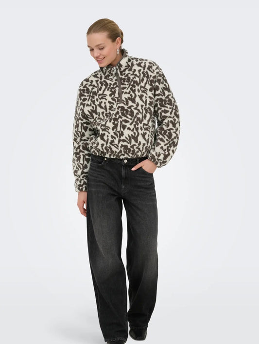 ONLY NEW DALLAS LS HIGHNECK ZIP TOP - BRACKEN DALLAS