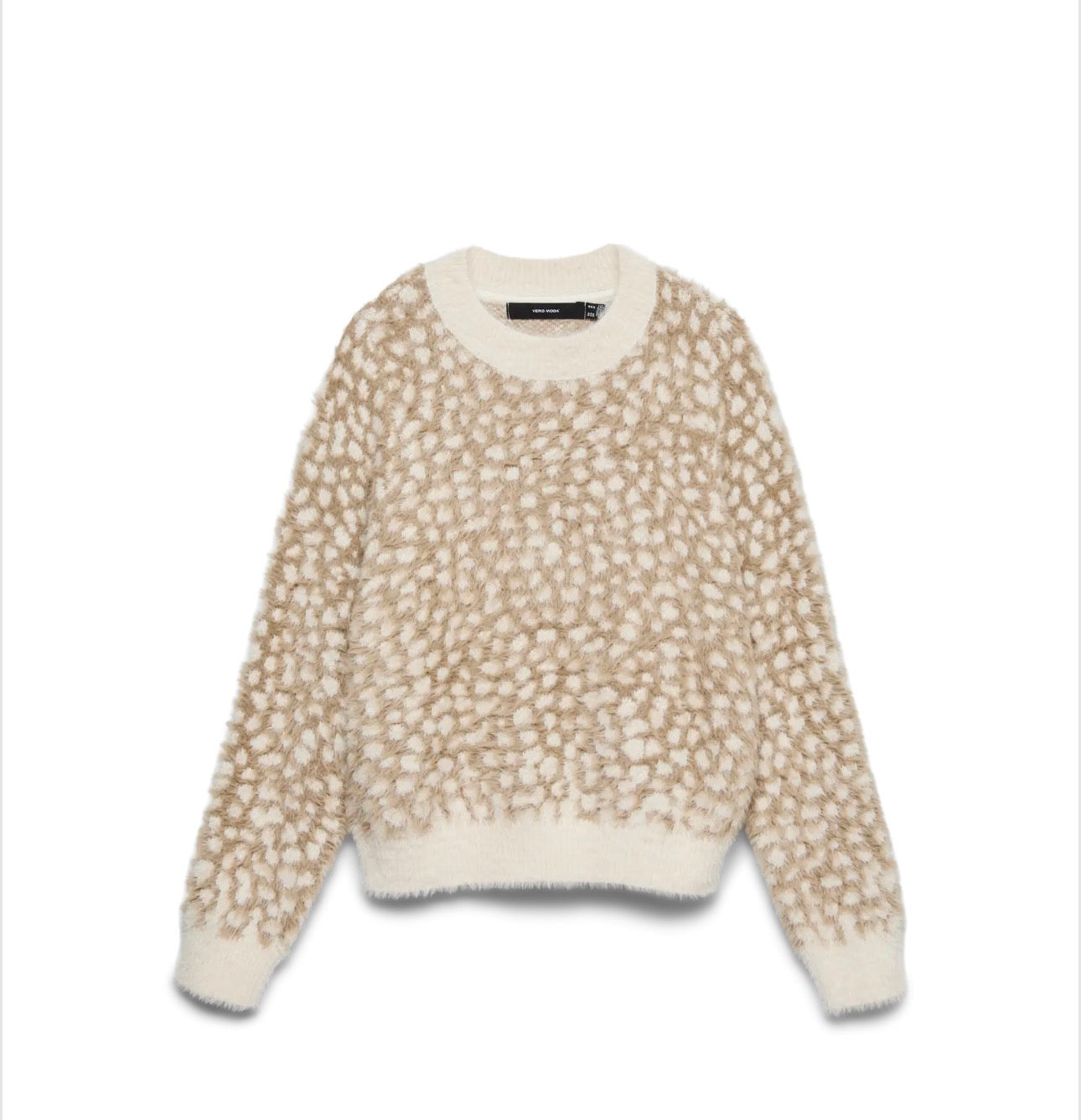VERO MODA JUNGLE LS O-NECK PULLOVER - BIRCH/SILVER MINK