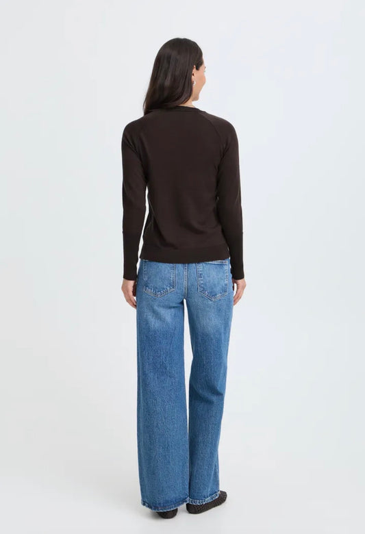 B YOUNG MMORLA LONG CUFF JUMPER - JAVA BROWN