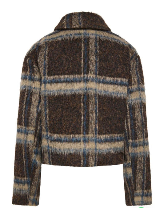 ONLY KATE CHECK JACKET - COFFEE BEAN