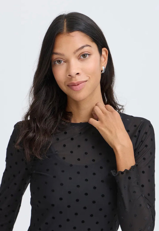 B YOUNG SHIRLEY DOT TOP - METEORITE