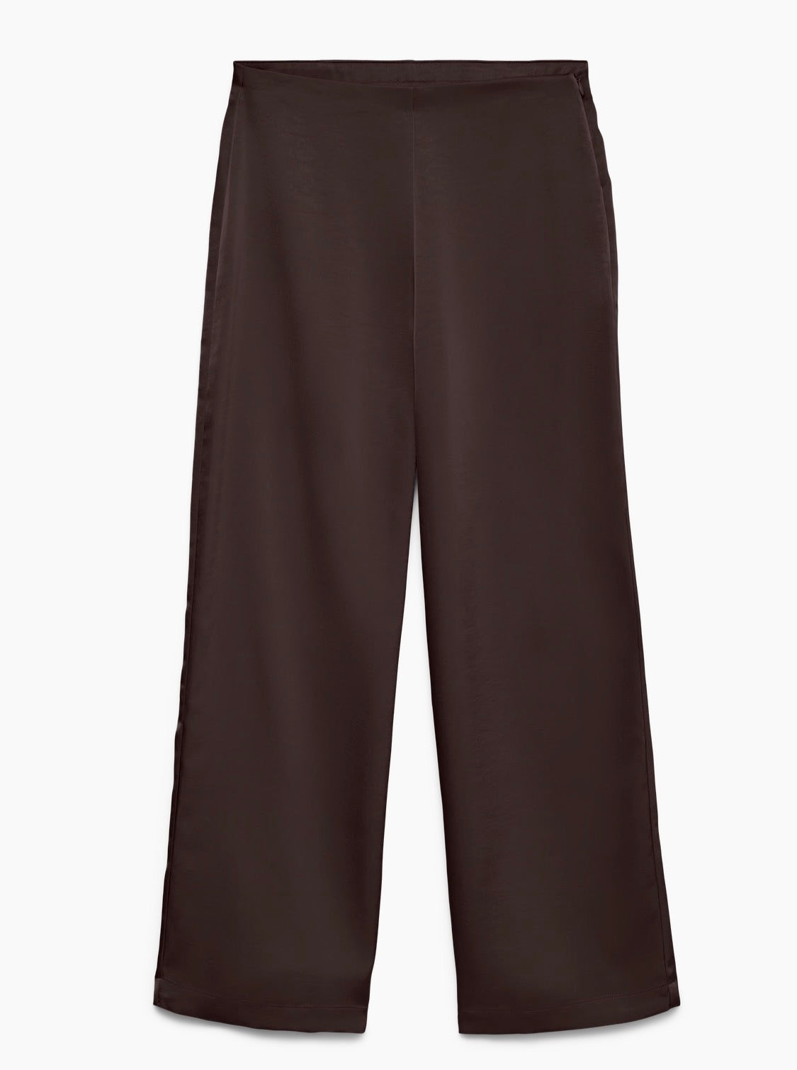 VERO MODA MIRO HIGH WAIST WIDE LEG PANTS - CHOCOLATE TORTE