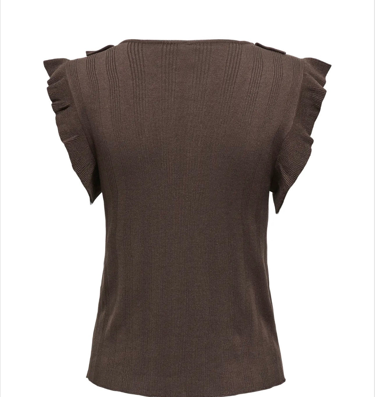 ONLY NELLY SLEEVELESS V-NECK STRING CARDI KNIT CHOCOLATE MARTINI