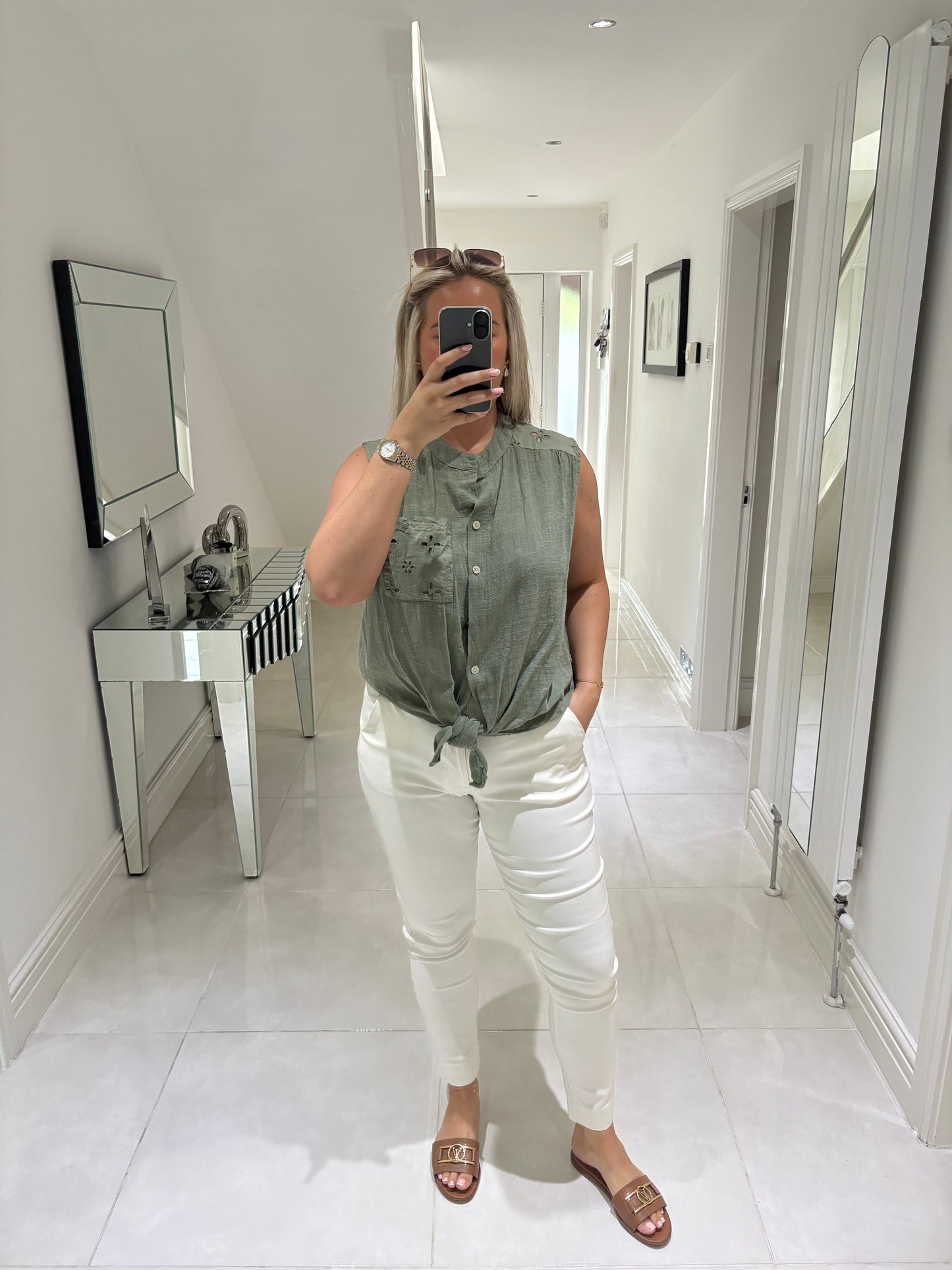 Tara Tie Front Top