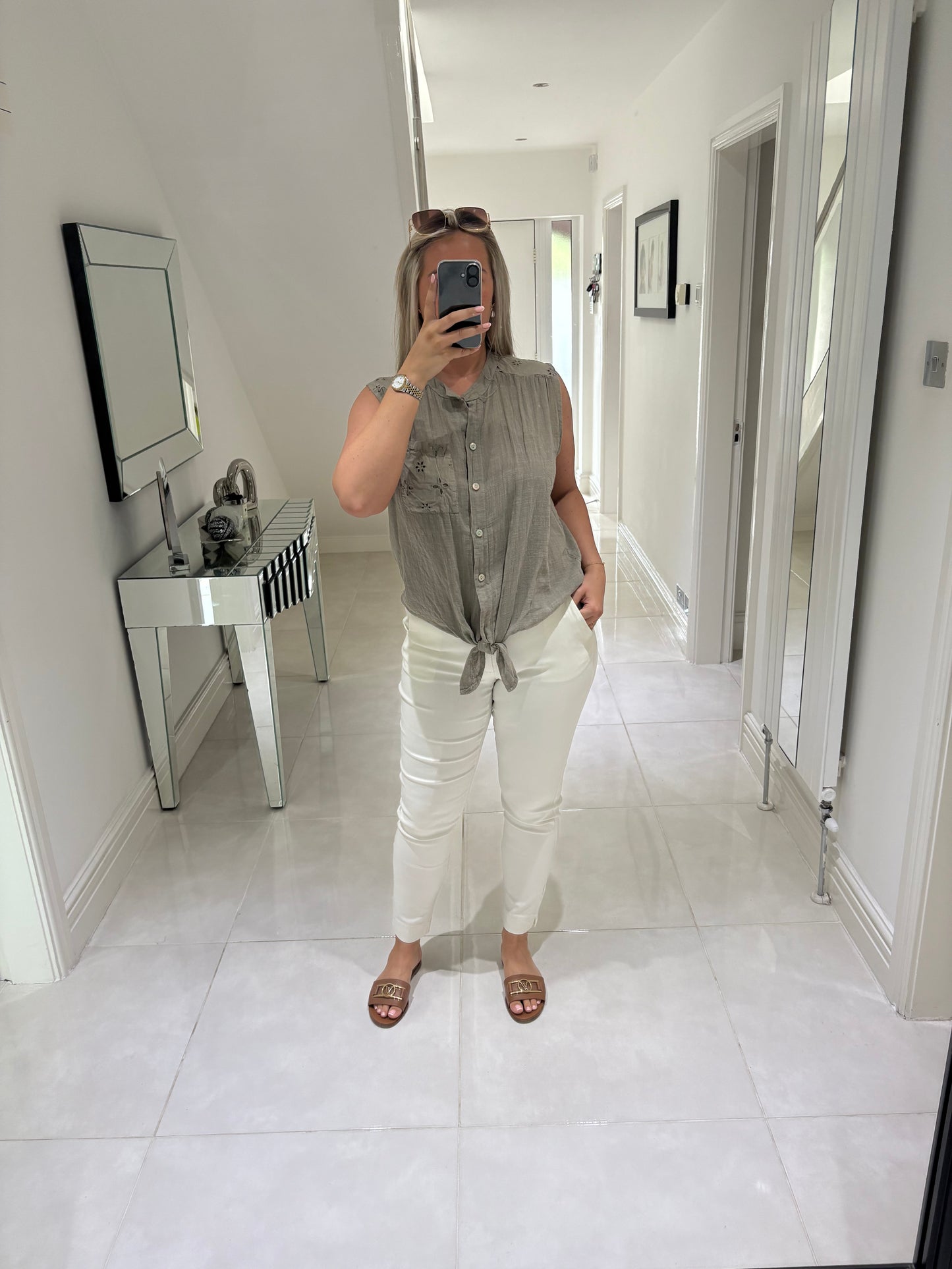 Tara Tie Front Top