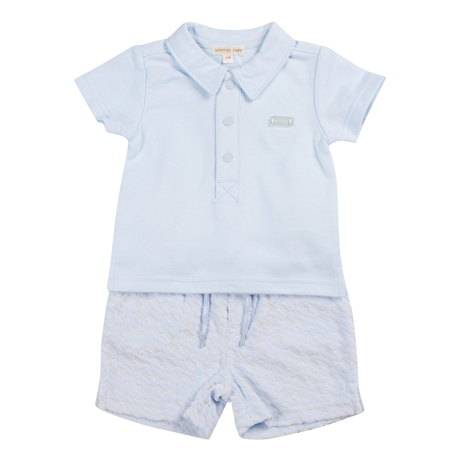 Mintini Polo Top & Short Set Blue MB6302A