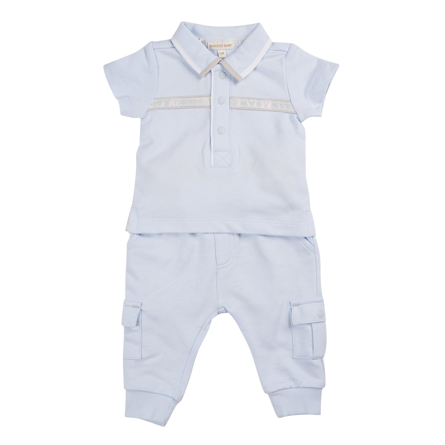 Mintini Polo Top & Jog Pant Set Blue MB6332A