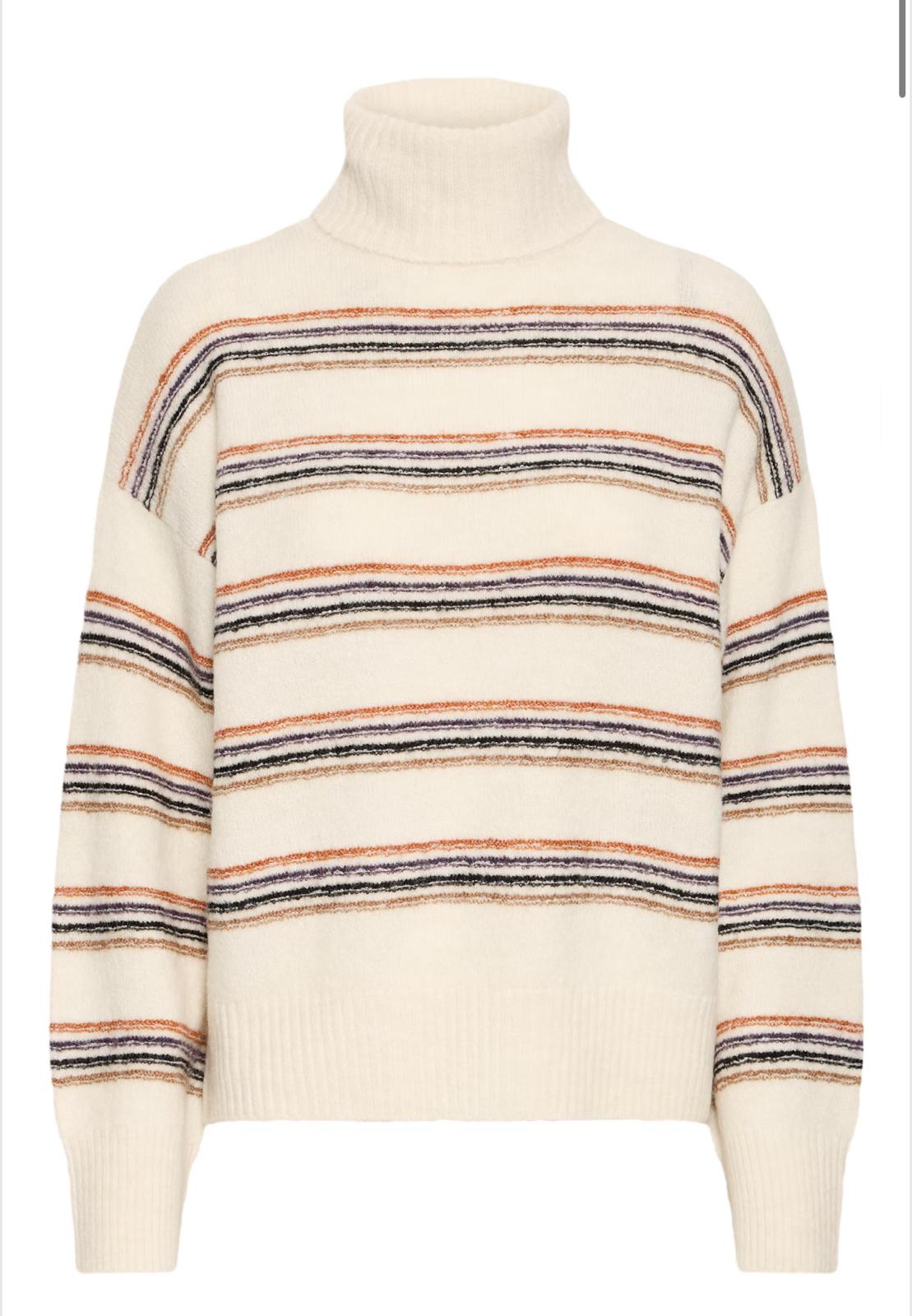 BYOUNG MONNA STRIPE JUMPER BIRCH MELANGE 20818148