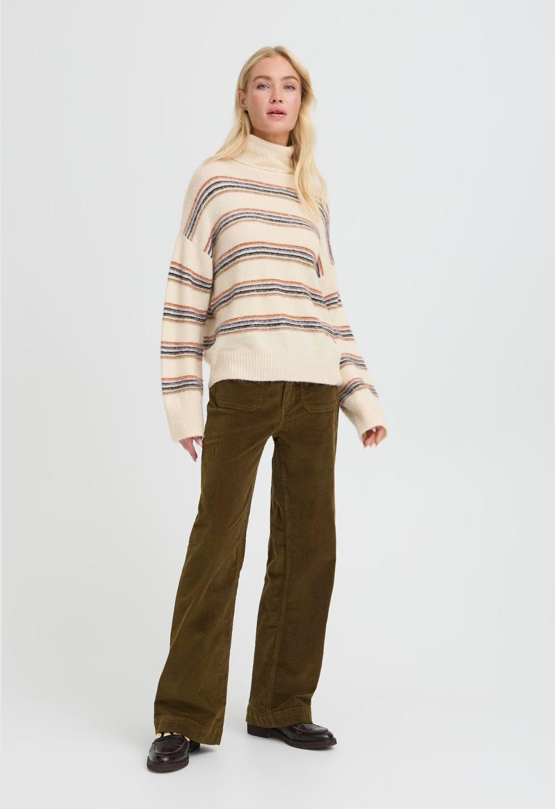 BYOUNG MONNA STRIPE JUMPER BIRCH MELANGE 20818148