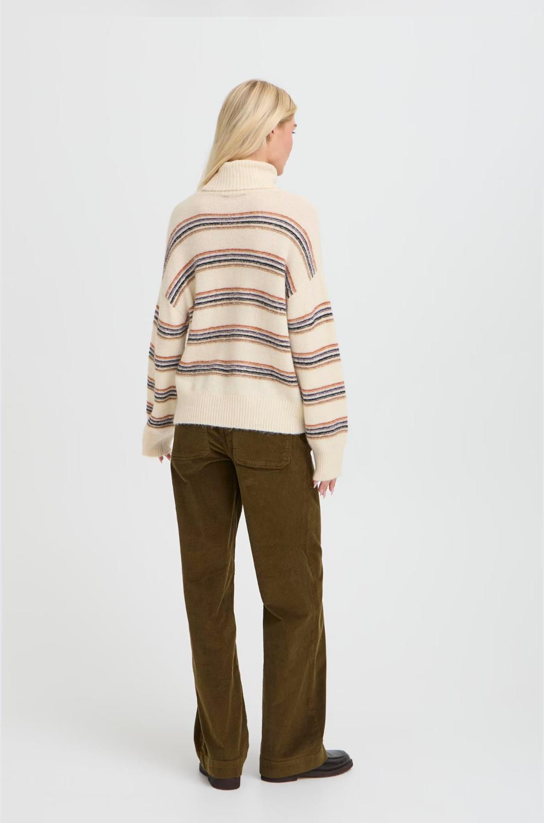 BYOUNG MONNA STRIPE JUMPER BIRCH MELANGE 20818148