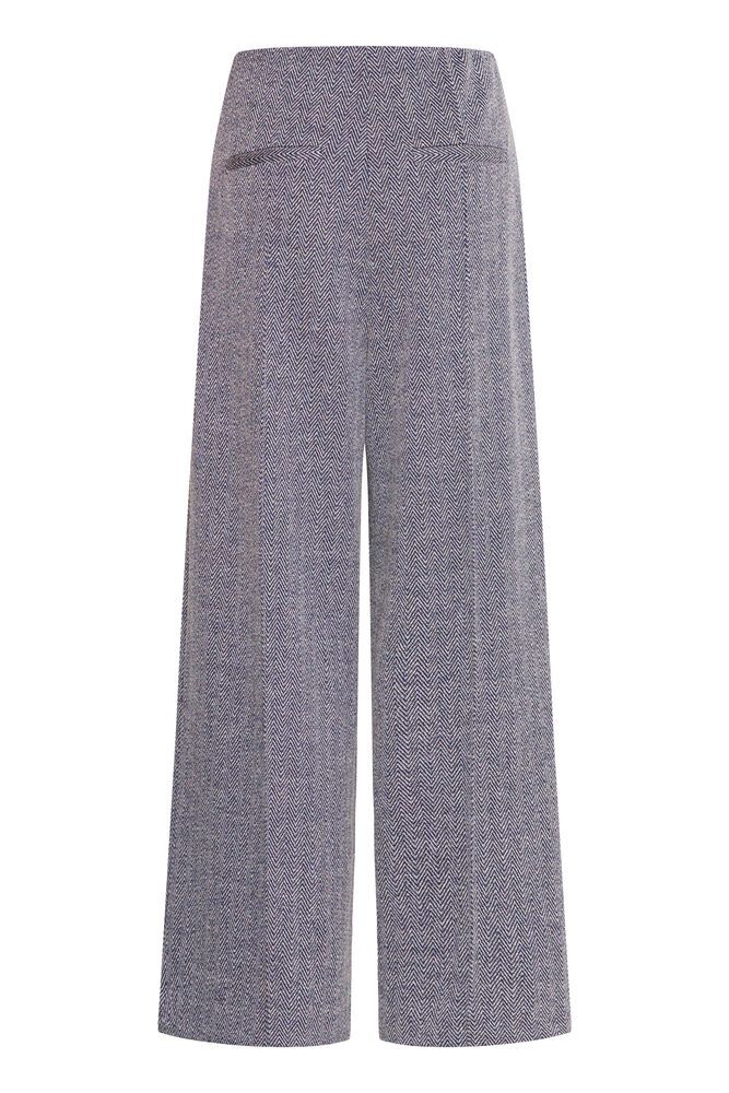 ICHI KATE JACQUARD TROUSERS PATRIOT BLUE HERRINGBONE 20121602