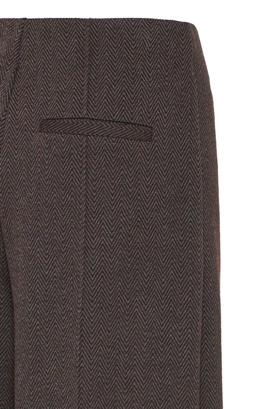 ICHI KATE JACQUARD TROUSERS BLACK BROWN HERRINGBONE 20121602