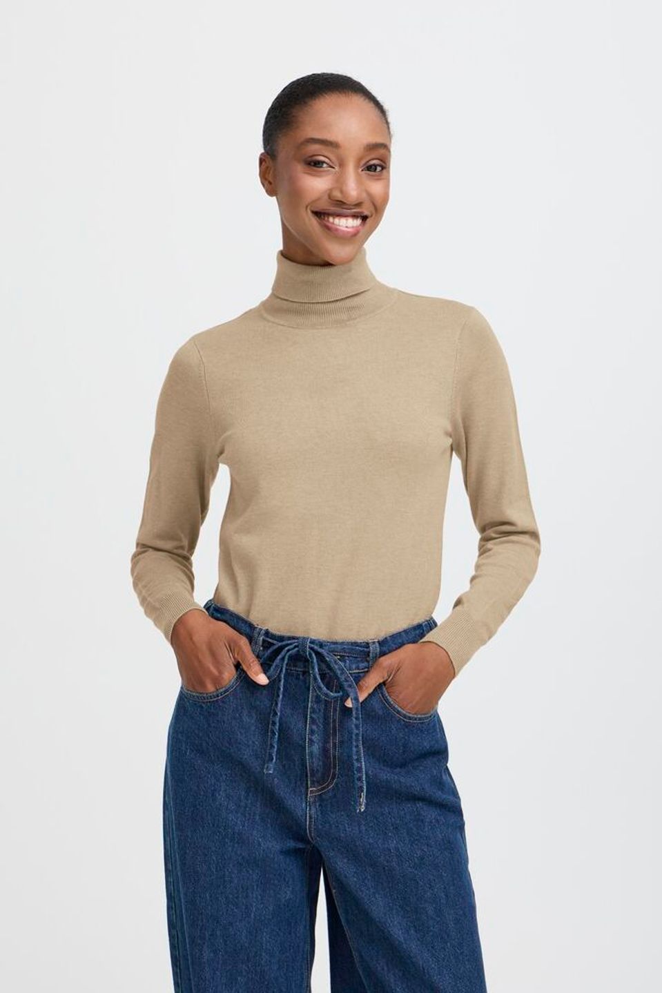 BYOUNG MMORLA ROLLNECK TOP HUMUS MELANGE