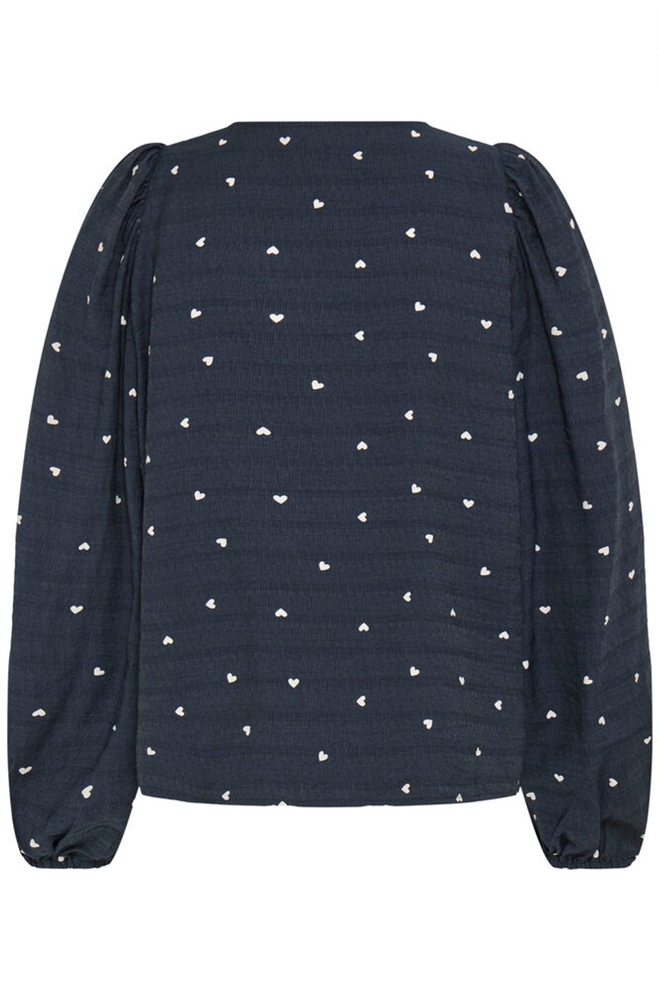 ICHI ELVA LONG SLEEVE BLOUSE BLUE /WHITE HEARTS 20124618