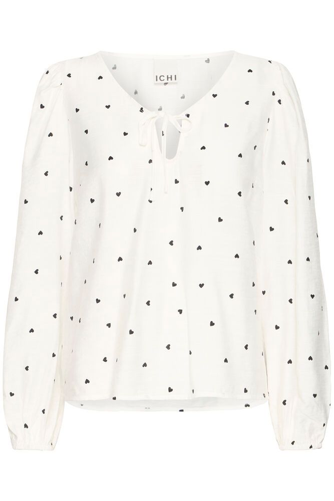 ICHI ELVA LONG SLEEVE BLOUSE SMALL HEARTS 20124618