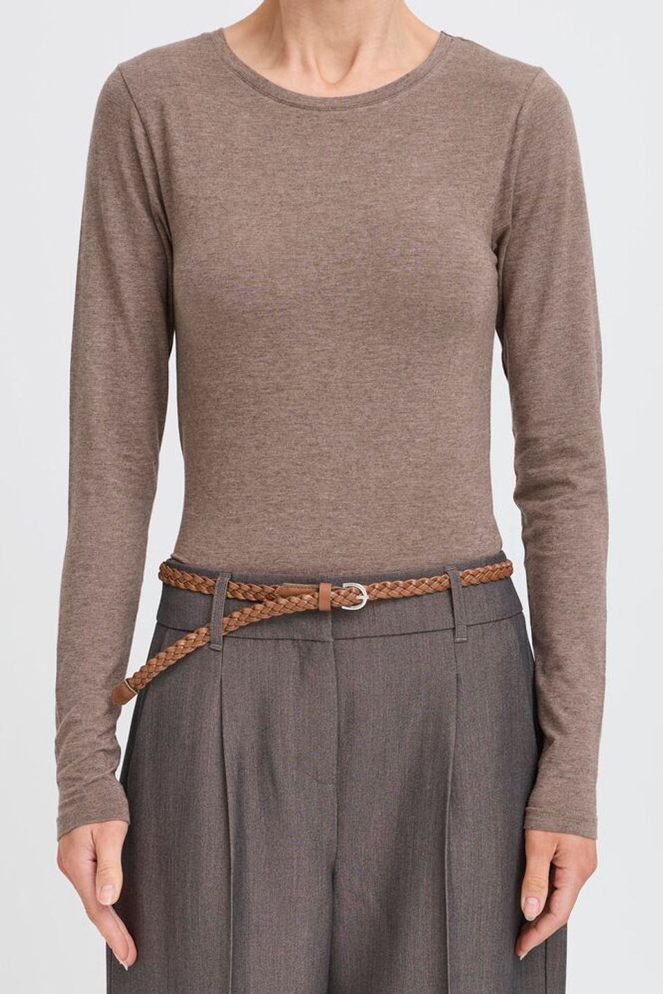 BYOUNG PAMILA LS TSHIRT WALNUT MELANGE 20807594