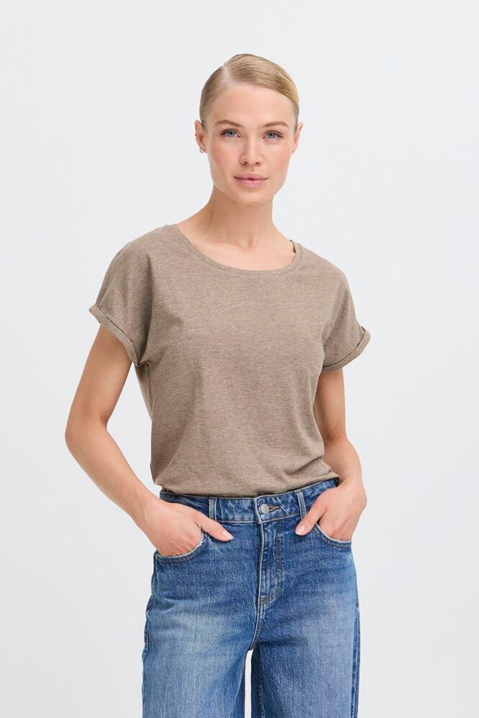 B YOUNG PAMILA SS TSHIRT WALNUT MELANGE