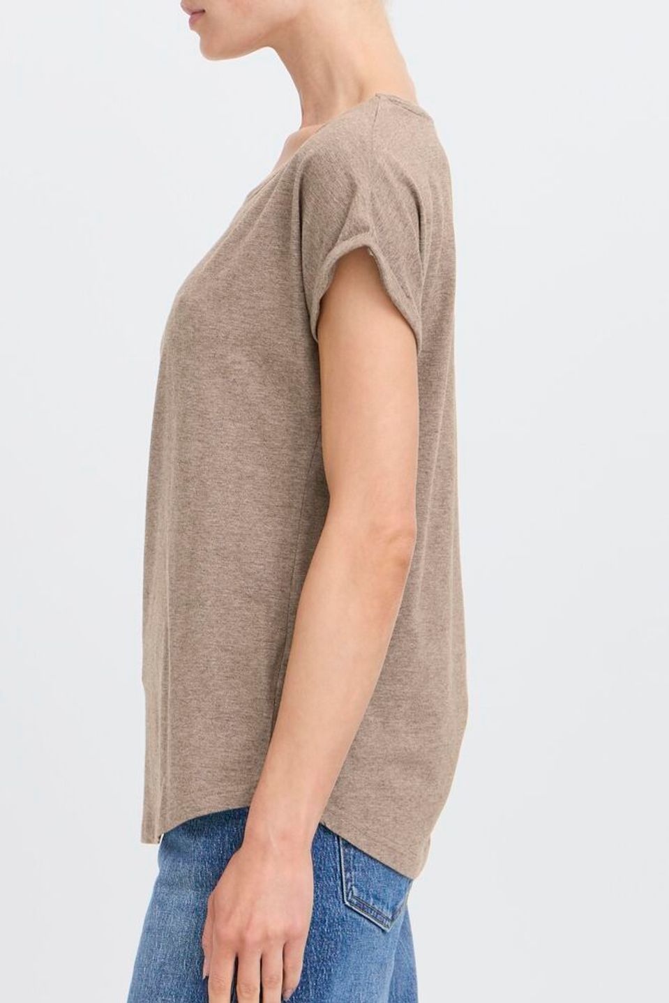 B YOUNG PAMILA SS TSHIRT WALNUT MELANGE