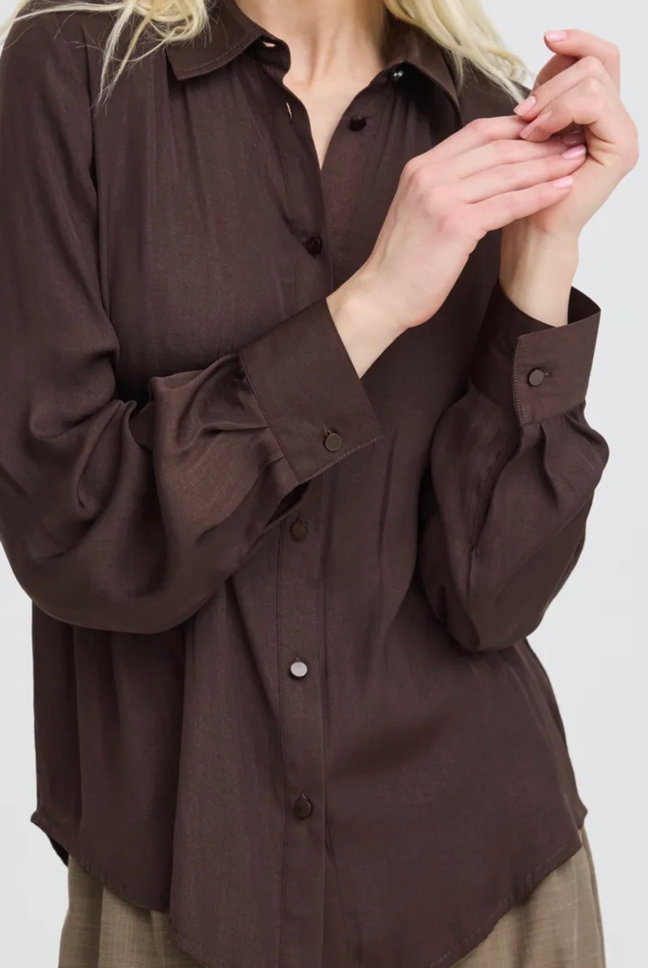 B YOUNG IVAL SHIRT - JAVA BROWN