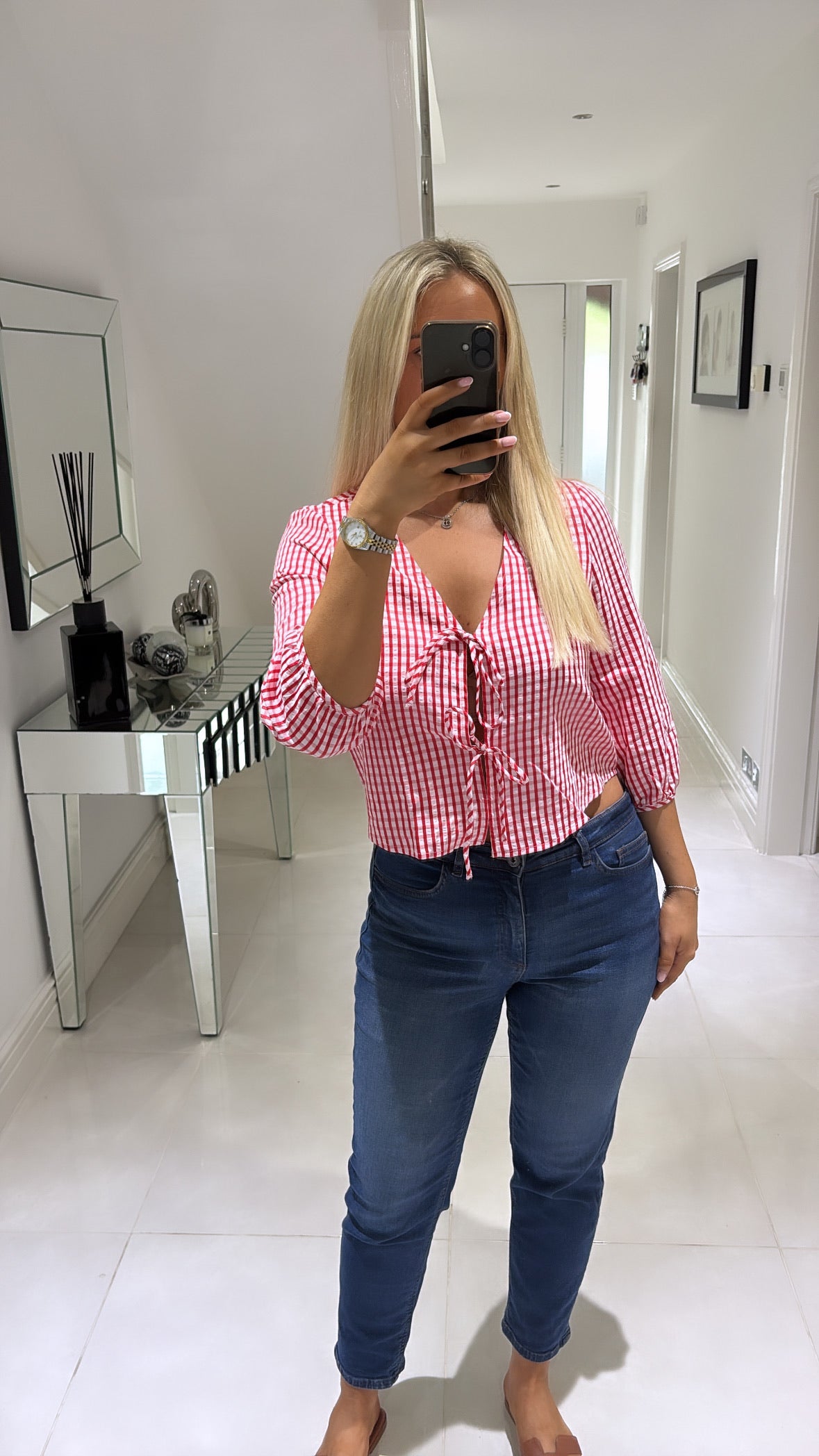 VERO MODA CAMILLA 3/4 TIE TOP PINK-A-BOO