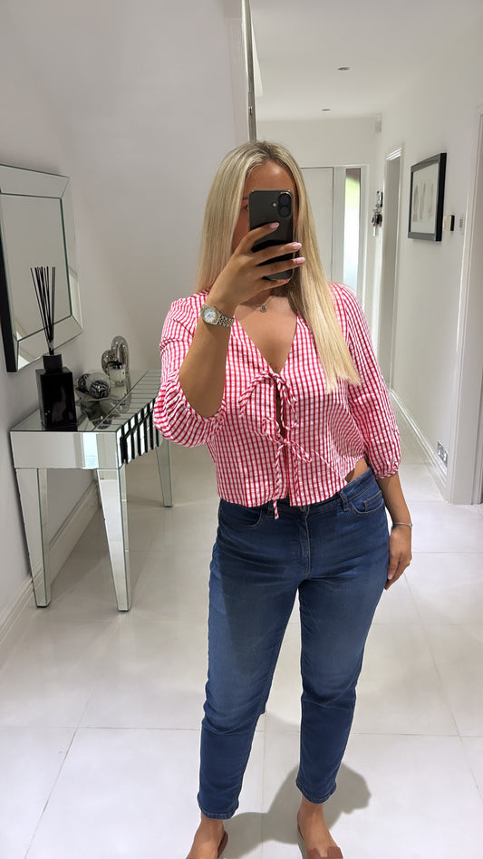 VERO MODA CAMILLA 3/4 TIE TOP PINK-A-BOO