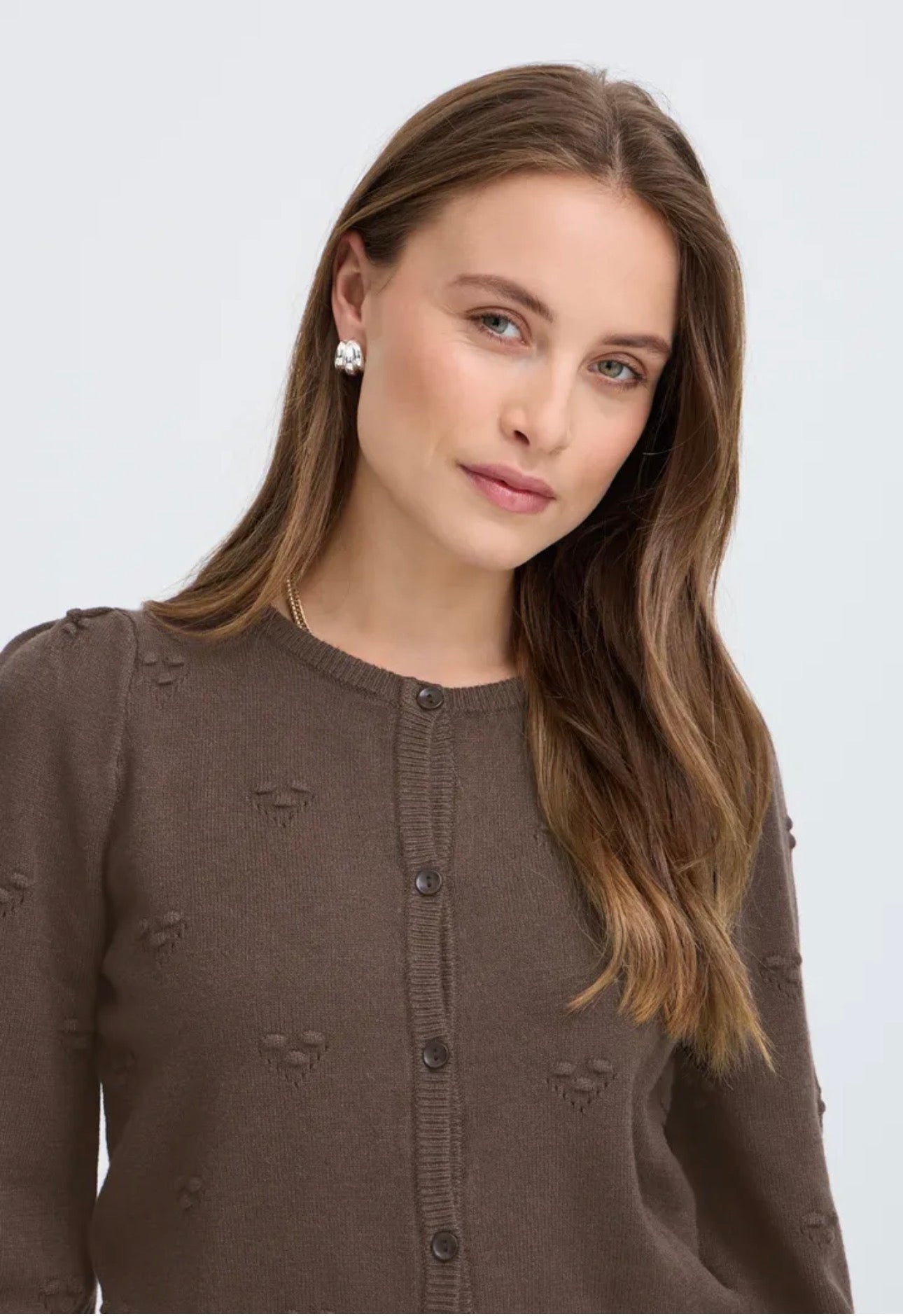 B YOUNG MANINA STRUCTURE CARDIGAN - JAVA MELANGE