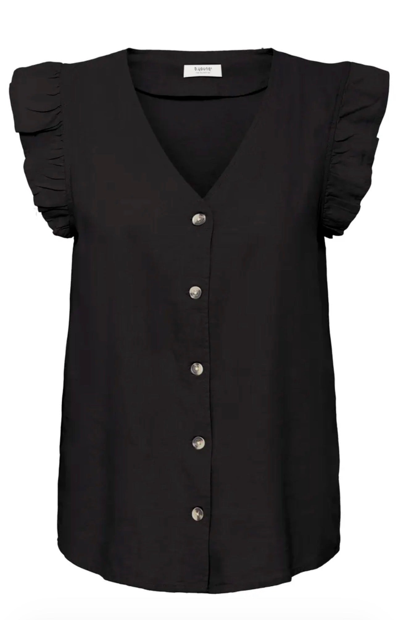 B YOUNG FALAKKA RUFFLE SHIRT 20816604 BLACK