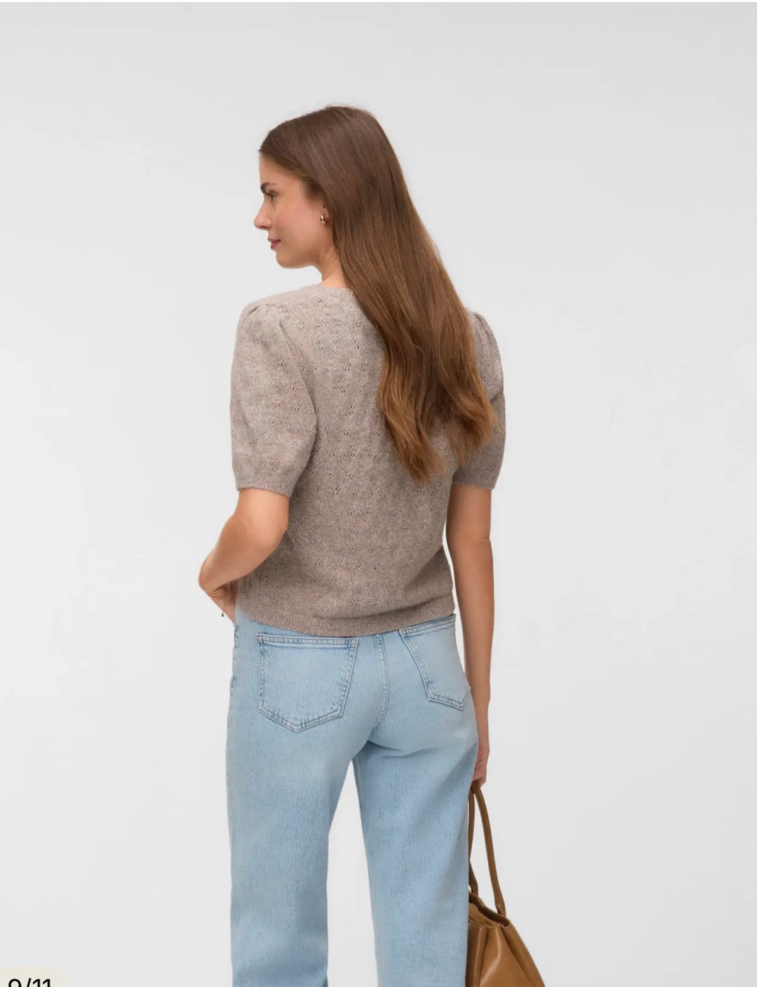 VERO MODA DOFFY STITCH 2/4 PULLOVER - MOON ROCK MELANGE