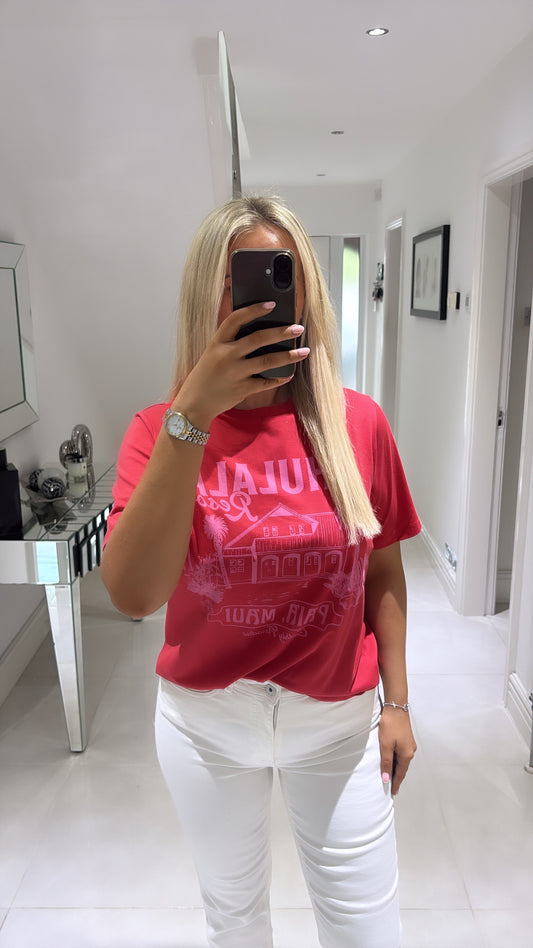 VERO MODA ULLA CATY SS TOP POINSETTIA